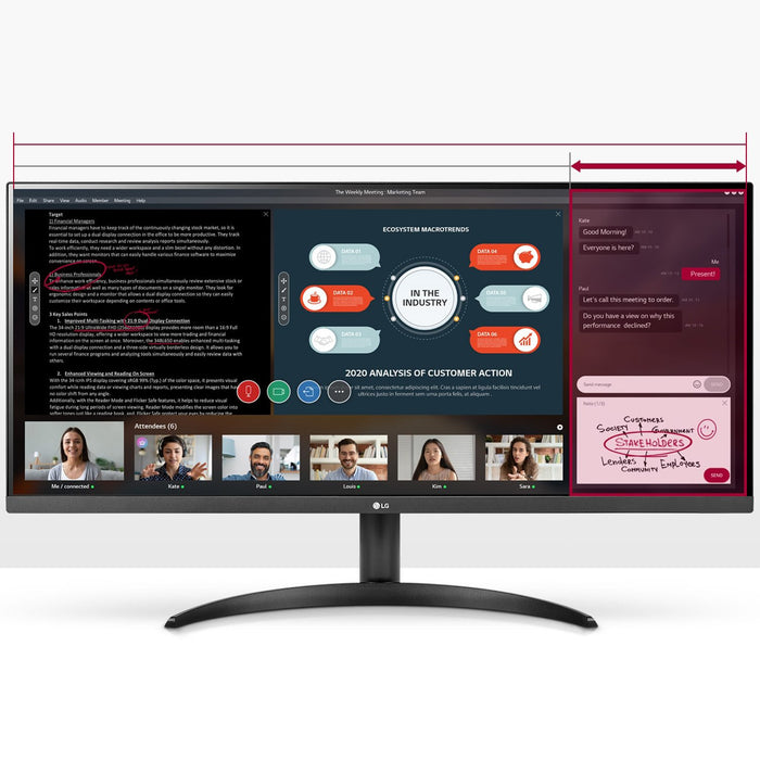 LG 34" UltraWide FHD HDR IPS PC Monitor with AMD FreeSync (34WP50S-W)