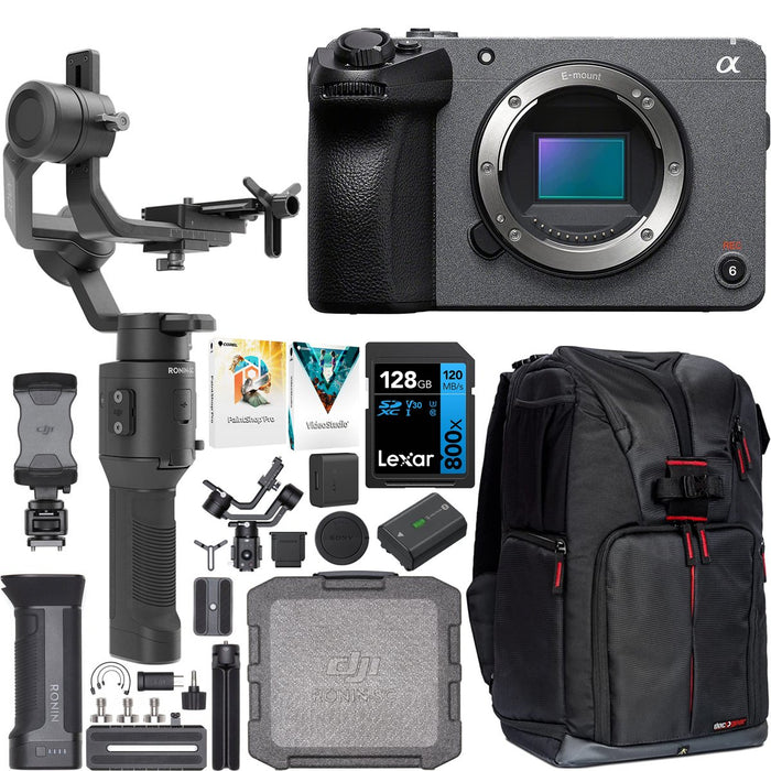 Sony Cinema Line FX30 Super 35 Camera Body Kit +DJI Ronin-SC Gimbal Stabilizer Bundle