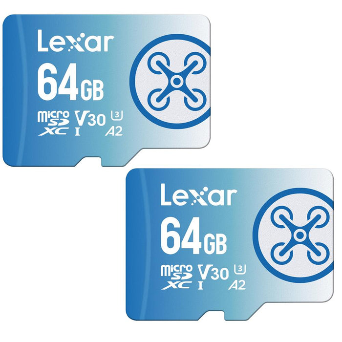 Lexar 64 GB FLY microSDXC UHS-I Memory Card (LMSFLYX064G-BNNNG) - (2-Pack)