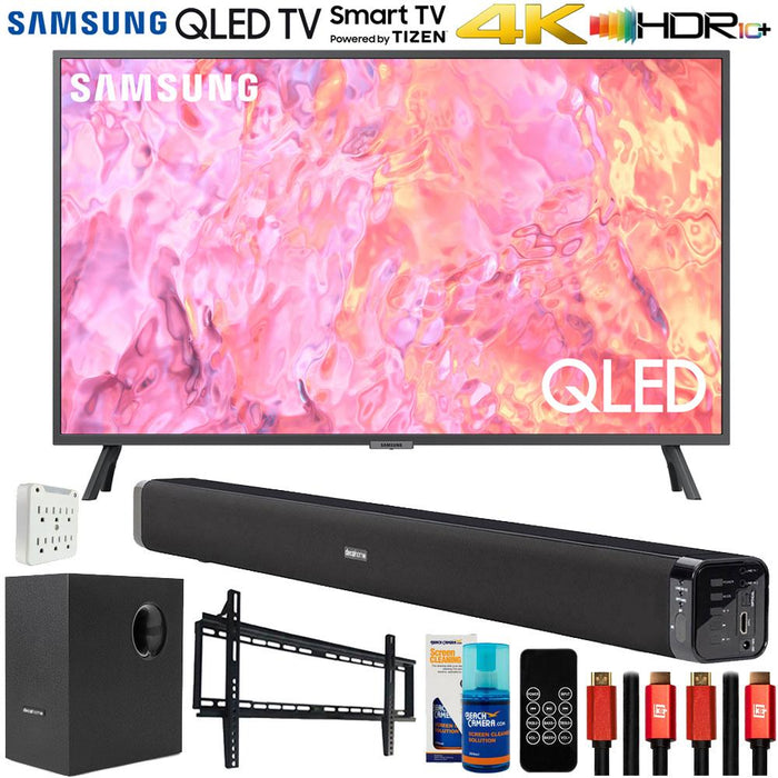 Samsung 55" QLED 4K Smart TV with Deco Gear Home Theater Bundle (2023 Model)