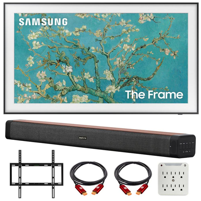 Samsung 32" The Frame QLED HDR 4K Smart TV w/ Deco Home 60W Soundbar Bundle (2023)
