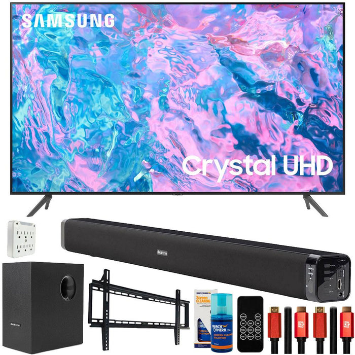 Samsung 43" Crystal UHD 4K Smart TV with Deco Gear Home Theater Bundle (2023 Model)