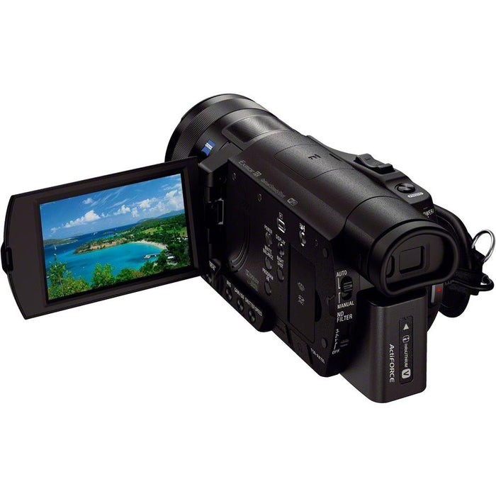Sony FDR-AX100/B 4K Camcorder with 1-inch Sensor & 128 GB Accessory Bundle