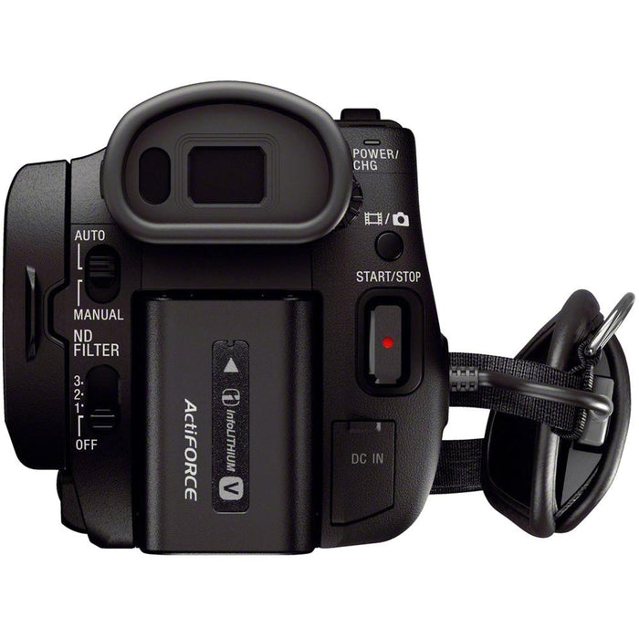 Sony FDR-AX100/B 4K Camcorder with 1-inch Sensor & 128 GB Accessory Bundle