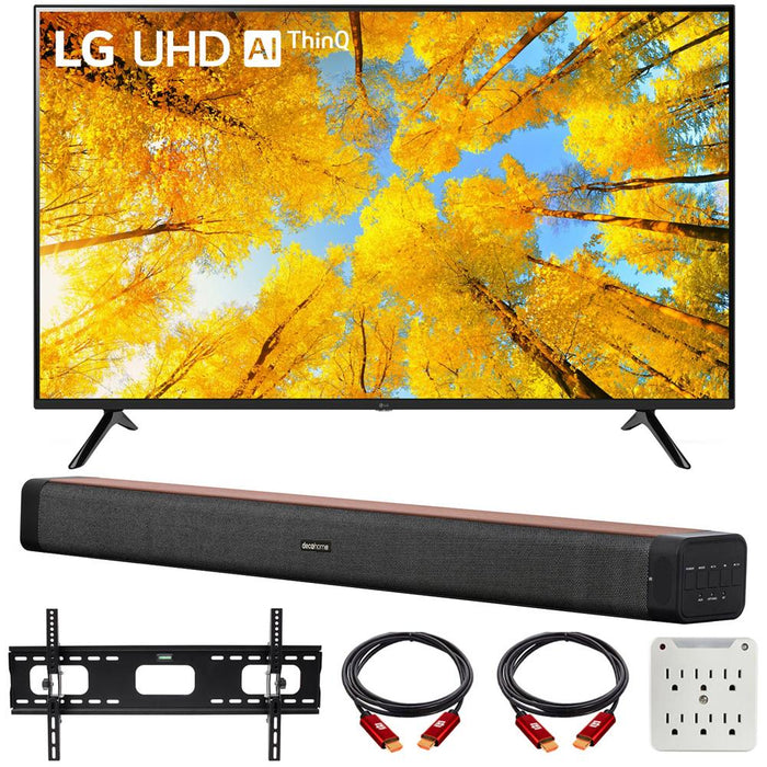 LG 50UQ7570PUJ 50" 4K UHD Smart webOS TV w/ Deco Home 60W Soundbar Bundle
