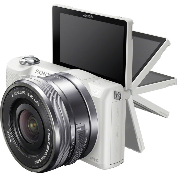 Sony ILCE-5000L/W a5000 20.1 MP Compact Interchangeable Lens - White - OPEN BOX