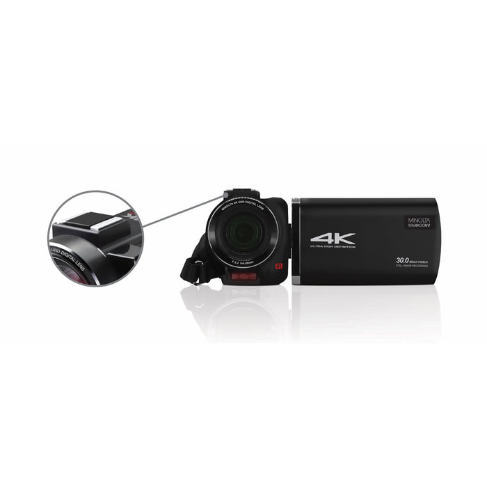 Minolta MN4K30NV 4K Ultra HD 30 MP Night Vision Camcorder, Black