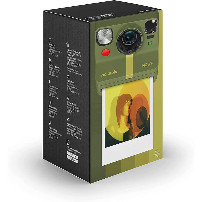 Polaroid Originals Now+ 2nd Generation i-Type Instant Camera, Forest Green + 5 Lens Filters (9075)