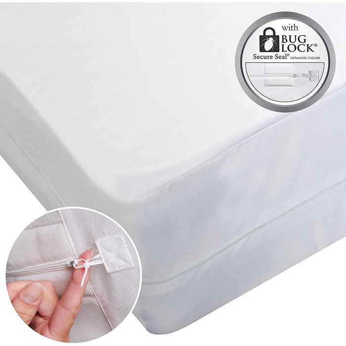 Protect-A-Bed AllerZip Smooth Waterproof Mattress Protector, Queen 9" - BOM1509-A
