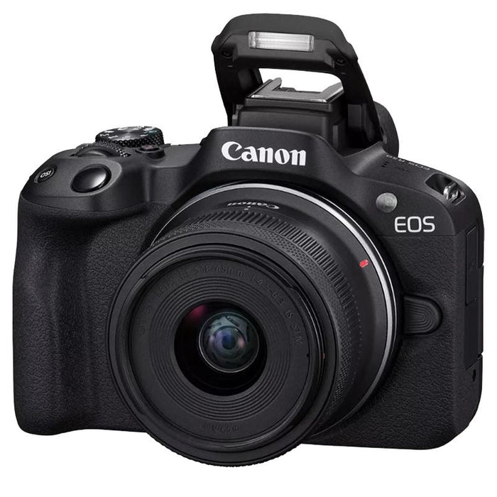 Canon EOS R50 Mirrorless Camera Black + RF-S 18-45mm F4.5-6.3 IS STM Lens + Pro Bundle