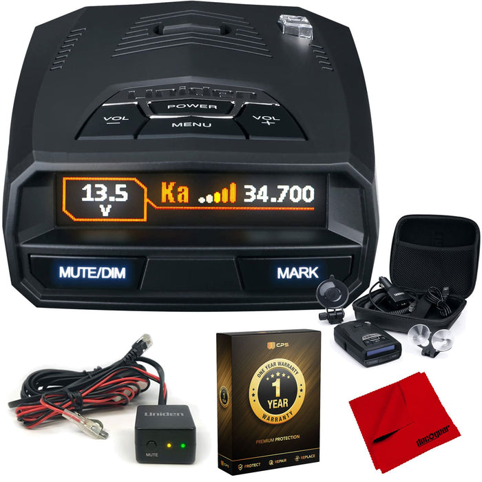 Uniden R4 Extreme Long Range Radar Laser Detector GPS Bundle with Hardware Kit