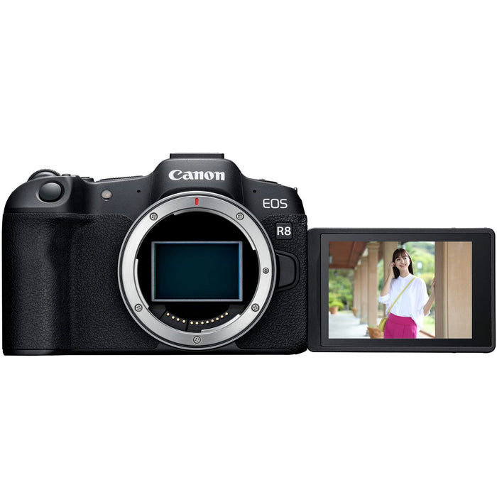 Canon EOS R8 Full Frame Mirrorless Camera + RF 24-50mm IS STM Lens Kit + Pro Bundle