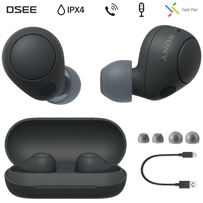 Sony WF-C700N Truly Wireless In-Ear Headphones, Black w/ 3 Year Warranty Bundle