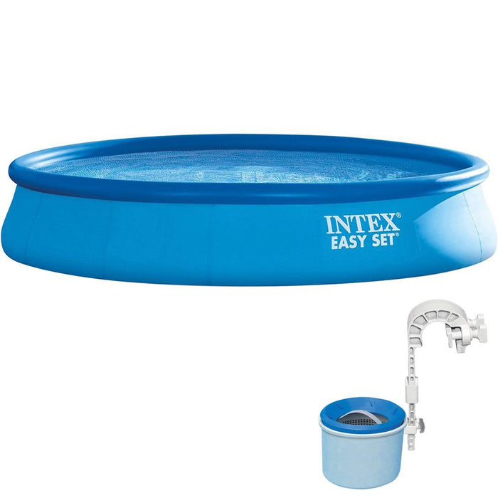 Intex 28157EH Easy Set Inflatable Pool Set (15' x 33") + Deluxe Pool Skimmer