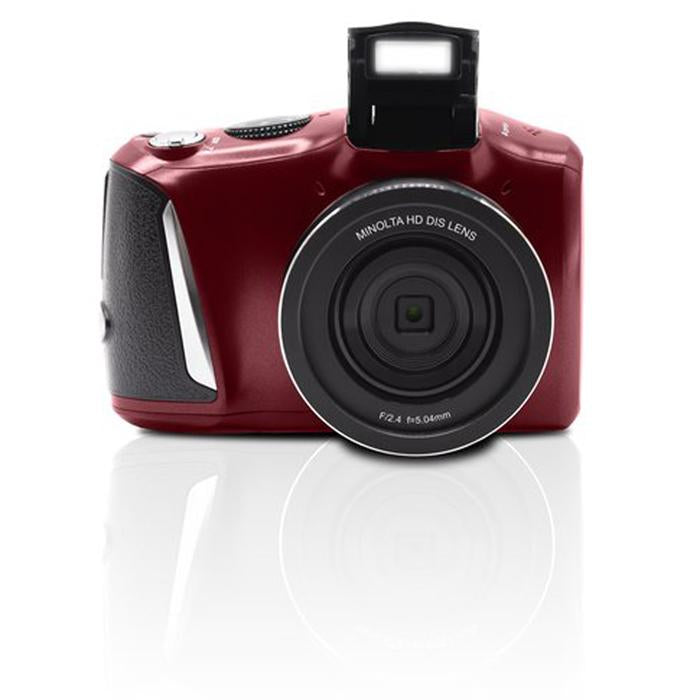 Minolta 48MP 4K UHD Digital 16X Digital Zoom Camera (Red) w/ Deco Camera Case