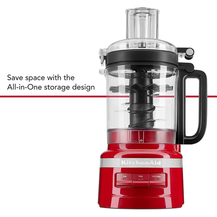 KitchenAid 9 Cup Food Processor, Empire Red (K50013-RD) - Open Box