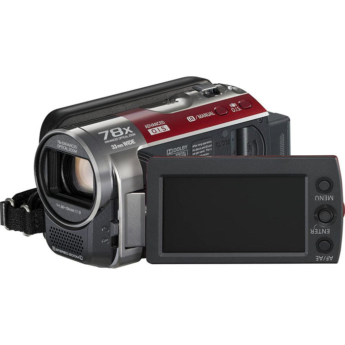 Panasonic SDR-H100/R 80GB Hard Drive Red Camcorder- OPEN BOX