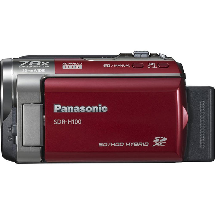 Panasonic SDR-H100/R 80GB Hard Drive Red Camcorder- OPEN BOX