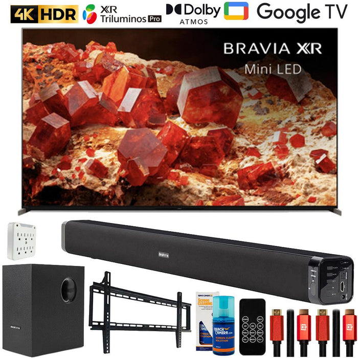 Sony BRAVIA XR 85" X93L Mini LED 4K HDR TV 2023 with Deco Gear Home Theater Bundle