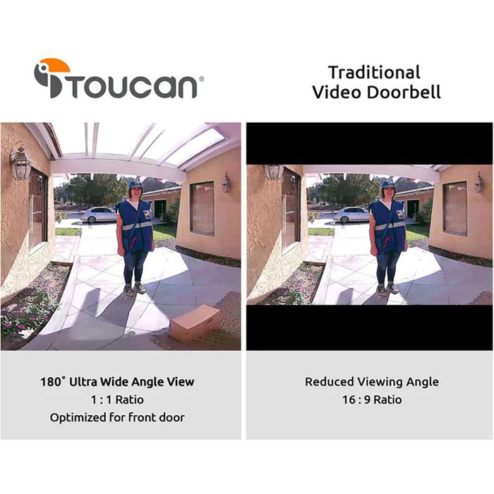 Toucan Wireless 1-Channel 1080p HD Video Doorbell (TVD200WU) - Open Box