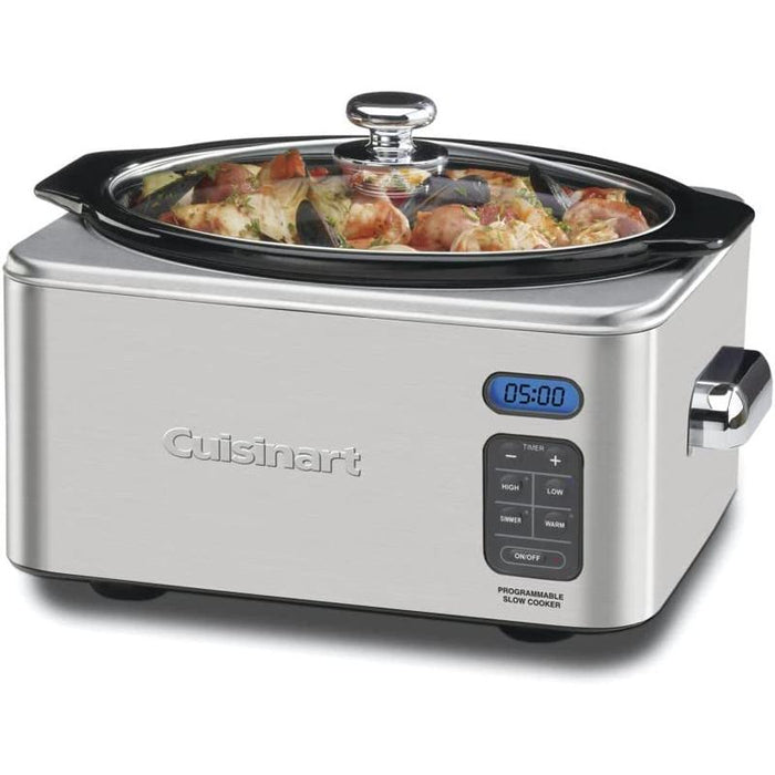Cuisinart PSC-650 Stainless Steel 6-1/2-Quart Programmable Slow Cooker, Refurbished