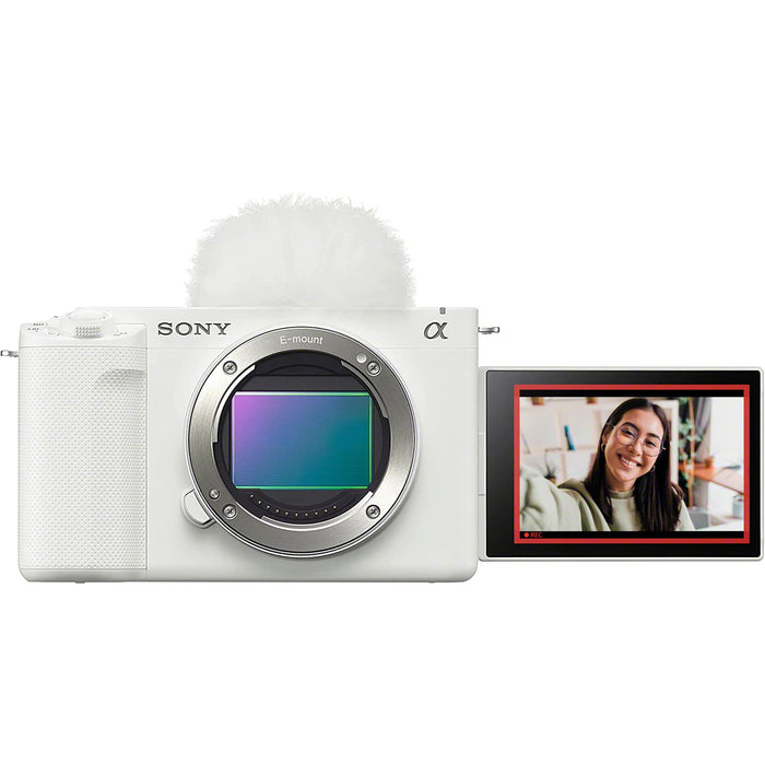 Sony ZV-E1 Full Frame Mirrorless Vlog Camera White + FE 50mm F1.8 Lens Kit Bundle