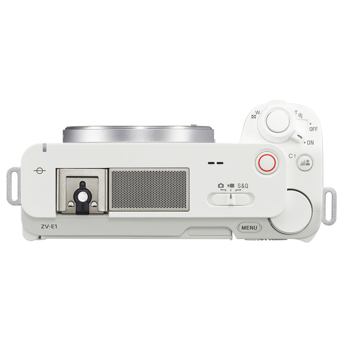 Sony ZV-E1 Full Frame Mirrorless Vlog Camera White + FE 24mm F2.8 G Lens Kit Bundle