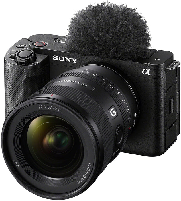Sony ZV-E1 Full Frame Mirrorless Vlog Camera Black + FE 20mm F1.8 G Lens Kit Bundle