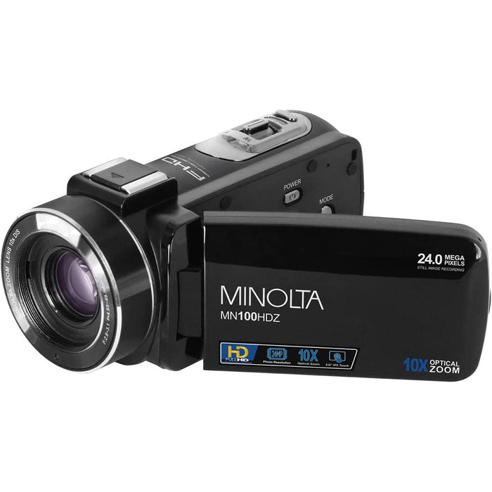 Minolta 1080P HD Camcorder with 10x Zoom Black + 64GB Card and 2 Year Warranty