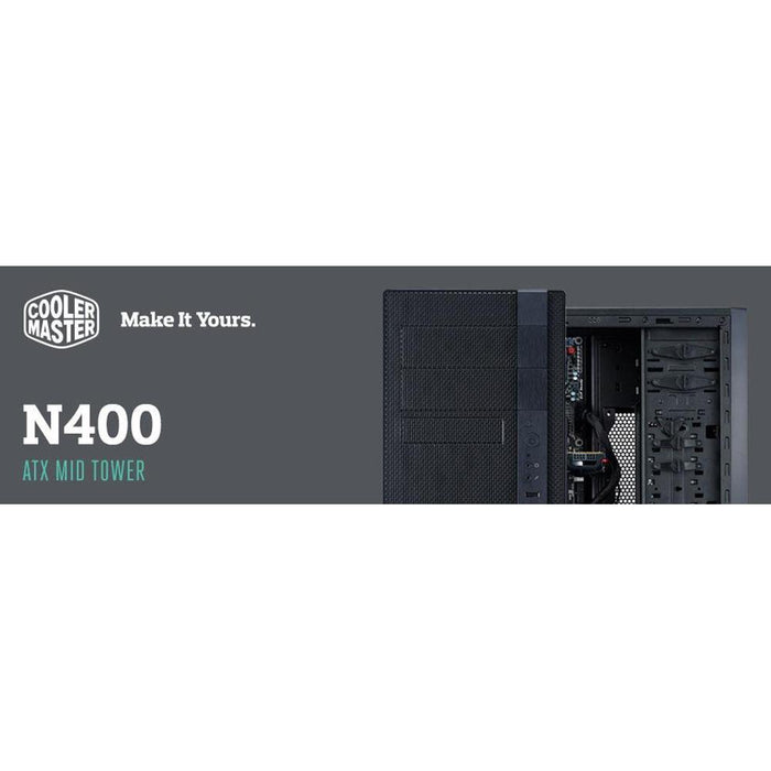 Cooler Master N400 N-Series Mid Tower Computer Case, Midnight Black