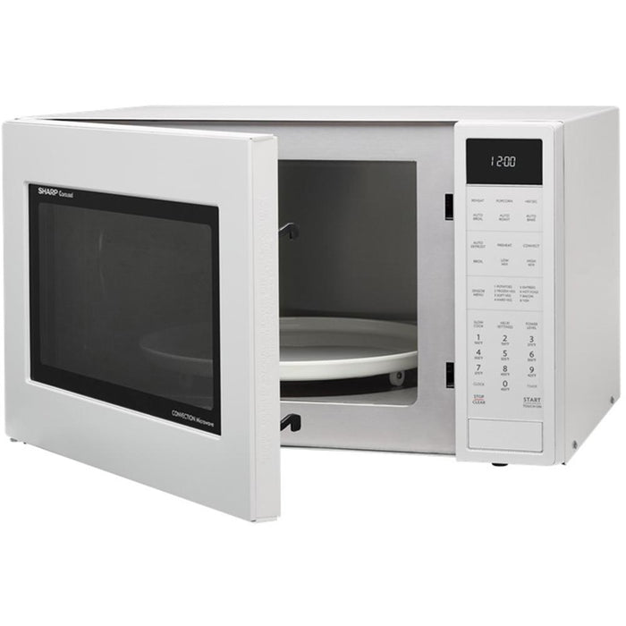 Sharp 1.5 Cu.Ft. 900W Carousel Countertop Microwave Oven White + 2 Year Warranty