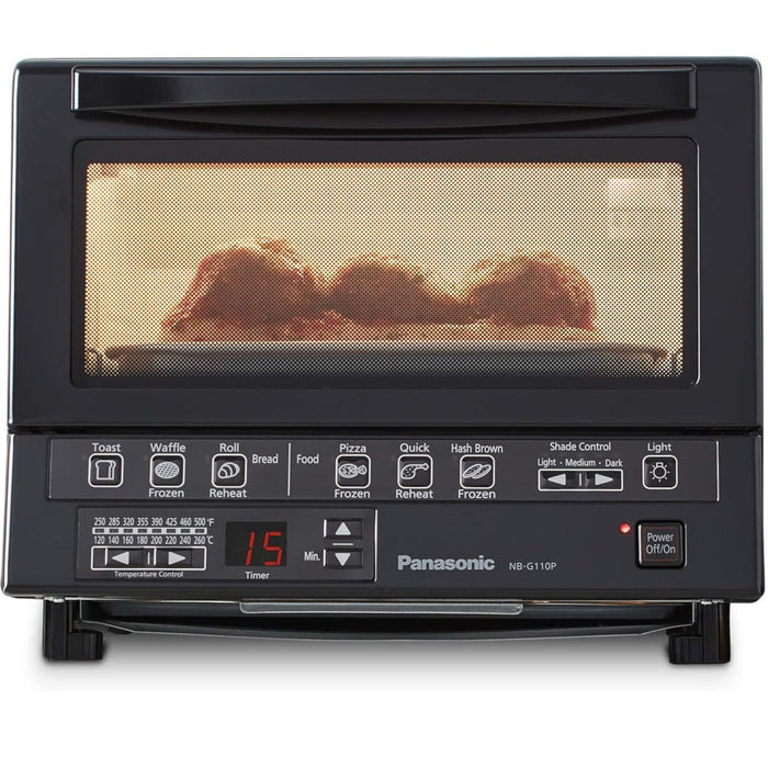 Panasonic FlashXpress Toaster Oven with Double Infrared Heating in Black - NB-G110P-K