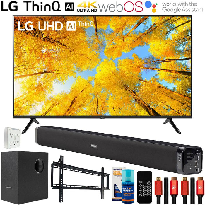 LG 55UQ7570PUJ 55 Inch 4K UHD Smart webOS TV with Deco Gear Home Theater Bundle