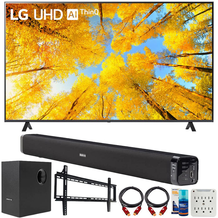LG UQ7590PUB 70 Inch HDR 4K UHD Smart TV with Deco Gear Home Theater Bundle