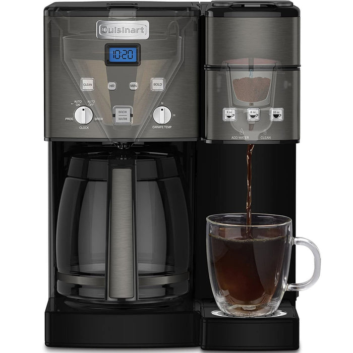 Cuisinart Coffee Maker 12 Cup w/ 3 Single-Size Brewers Black/Stainless Steel - Refurbished