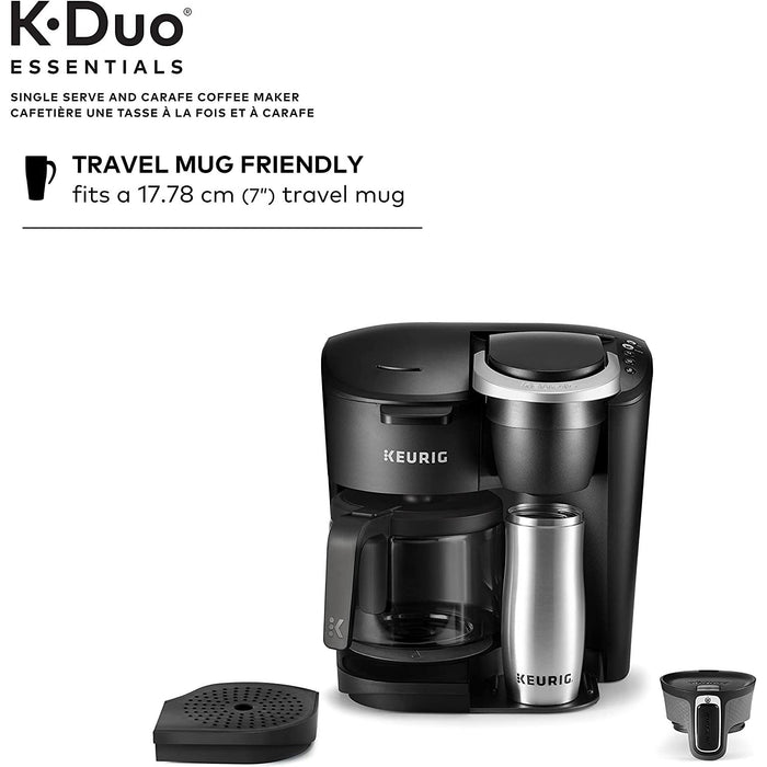 Keurig K-Duo Essentials 2-in-1 Coffee Maker for K-Cup Pods/12-Cup Carafe Factory Refurb