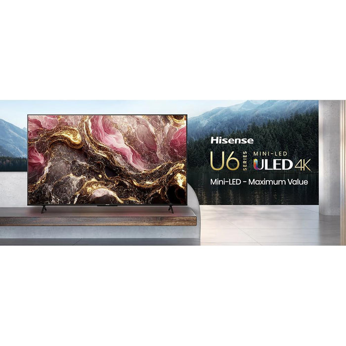 Hisense 65 Inch U6K Series 4K ULED Quantum HDR Android TV+Movies Streaming Pack