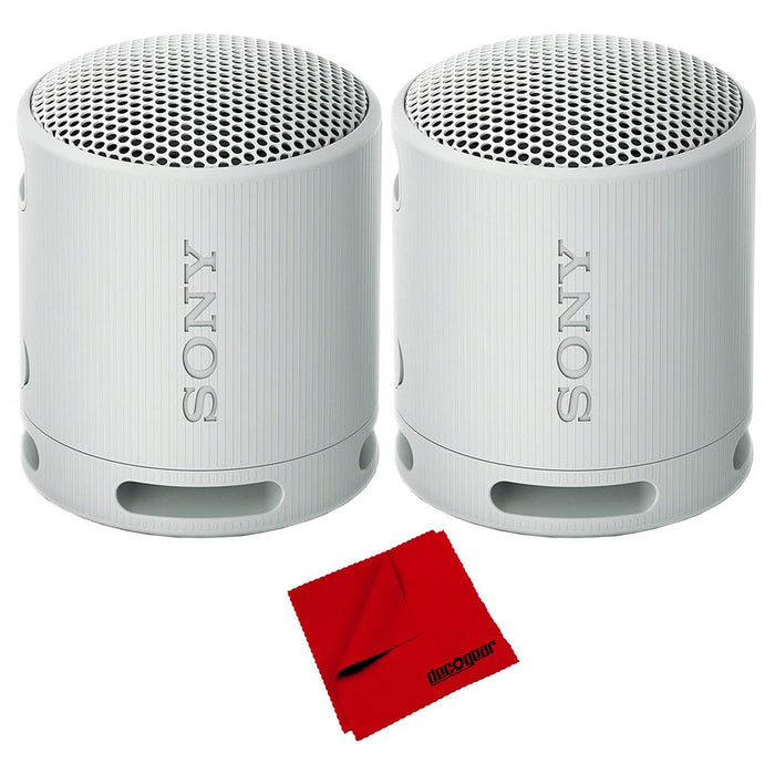 Sony XB100 Compact Bluetooth Wireless Speaker Grey 2 Pack with Cleaning Cloth