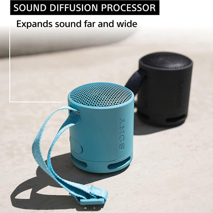 Sony XB100 Compact Bluetooth Wireless Speaker Blue 2 Pack with Cleaning Cloth