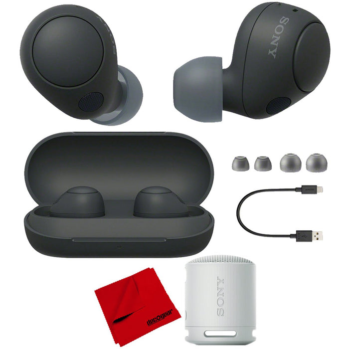 Sony WF-C700N Wireless In-Ear Headphones + Sony XB100 Wireless Speaker (Grey) Bundle
