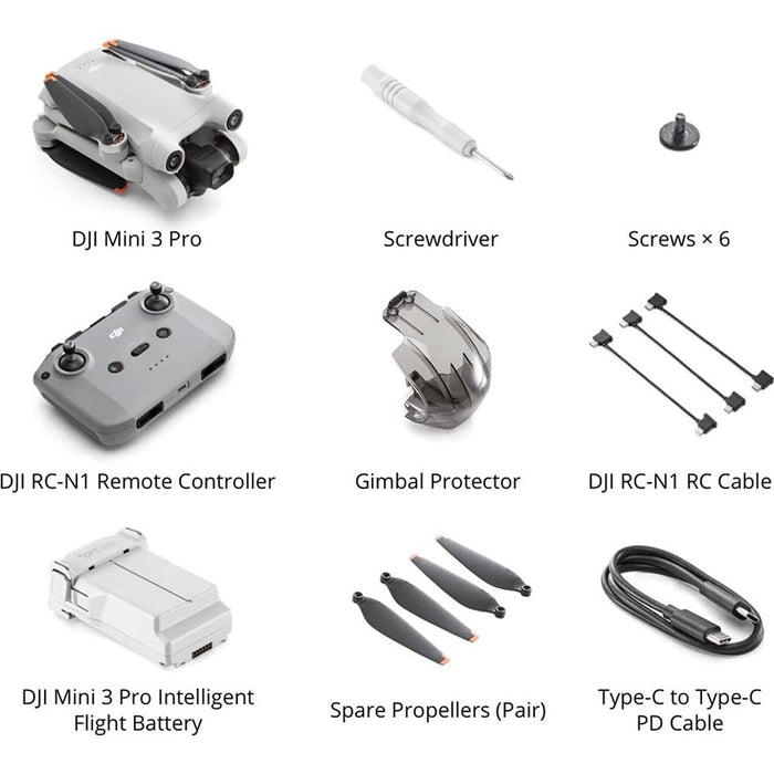 DJI Mini 3 Photography Drone and DJI RC-N1 Remote Controller Bundle - Open Box