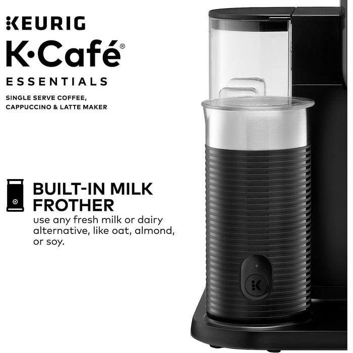 K-Cafe Essentials Single Serve K-Cup Pod Coffee, Latte and Cappuccino  Maker, Black