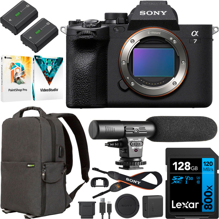 Sony a7 IV Mirrorless Full Frame Camera Body ILCE-7M4/B + 2 Battery, Mic &More Bundle