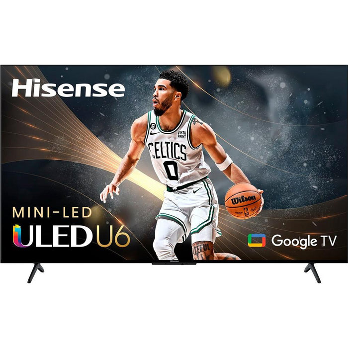 Hisense 65" U6K Series Mini-LED ULED 4K Google TV 2023 w/ Deco Gear 60W Soundbar Bundle