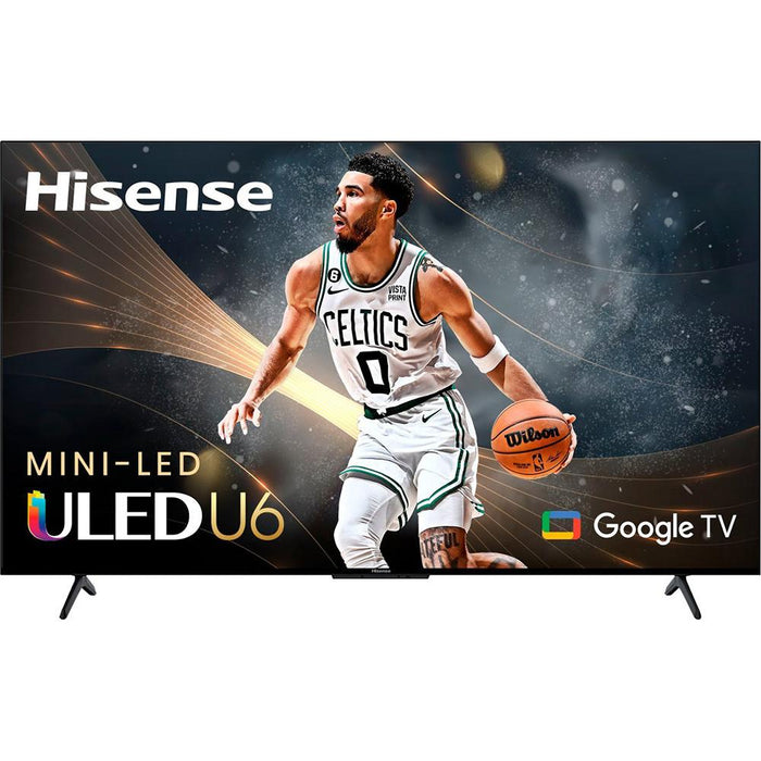 Hisense 55" U6K Series Mini-LED ULED 4K Google TV 2023 w/ Deco Gear 60W Soundbar Bundle