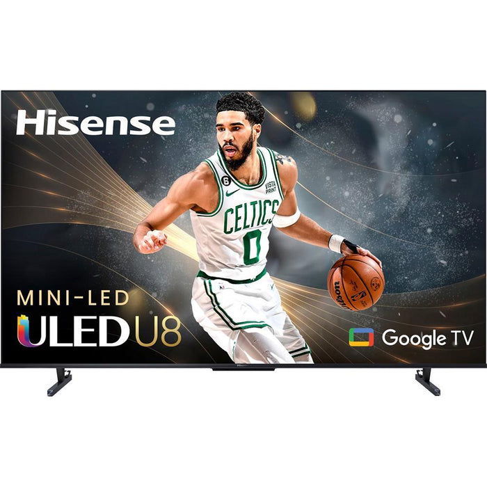 Hisense 75" U8 Series 4K Mini-LED ULED Google TV w/ Deco Gear 60W Soundbar Bundle