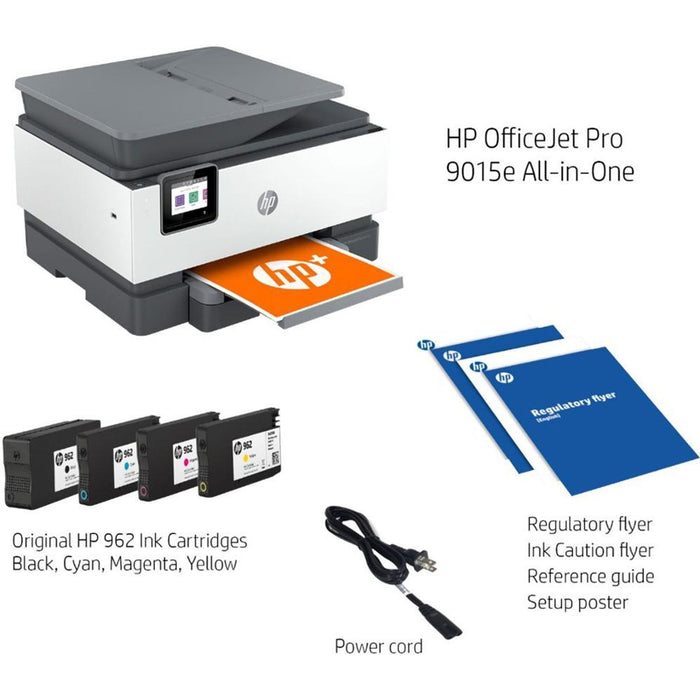 Hewlett Packard OfficeJet PRO 9015e Wireless All-in-One Printer, White - Open Box