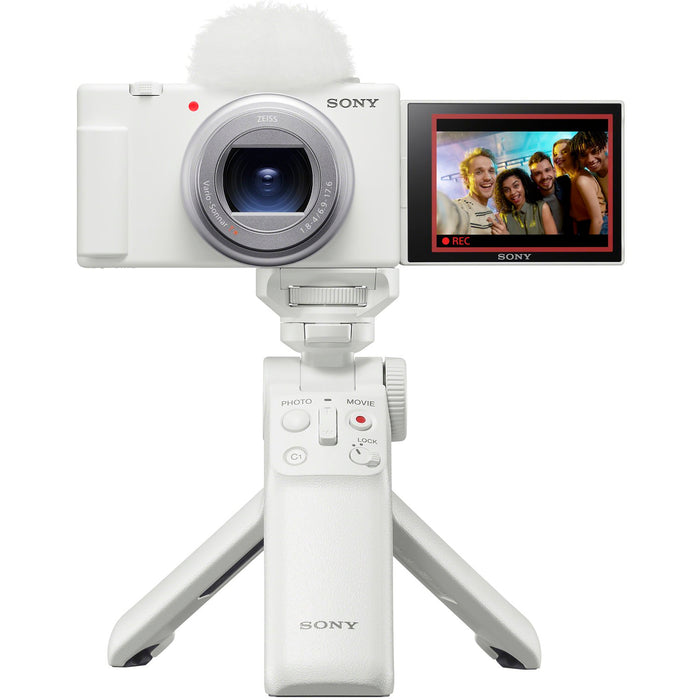Sony ZV-1 II Vlog 4K Camera + ACCVC1 Vlogger Tripod Kit Content Creator White Bundle