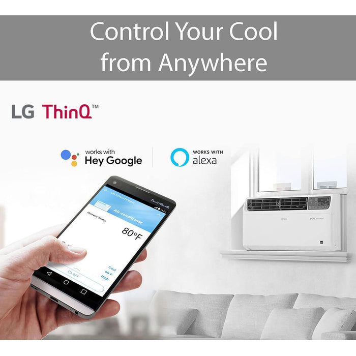 LG 9,500 BTU Dual Inverter Smart Window Air Conditioner w/ WiFi, White (LW1019IVSM)
