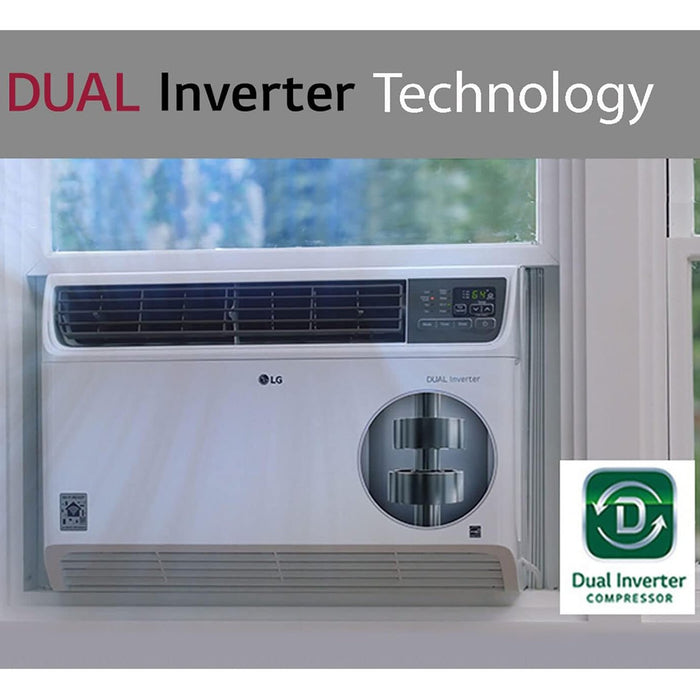 LG 9,500 BTU Dual Inverter Smart Window Air Conditioner w/ WiFi, White, Refurbished